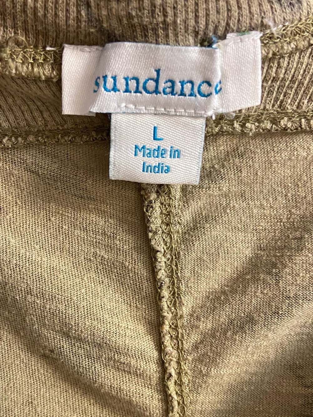 Sundance olive green v neck embroidered asymmetrical hem top Large - Picture 6 of 7